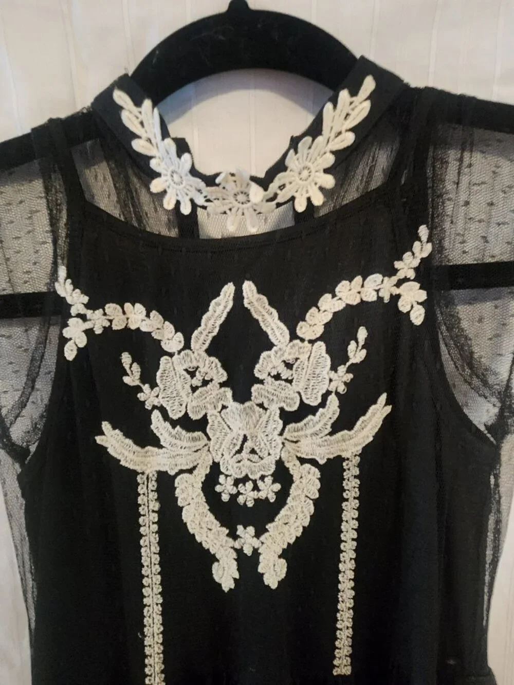 Joyfolie Girls Jolie Embroidered Tulle Maxi Dress Black Size 8